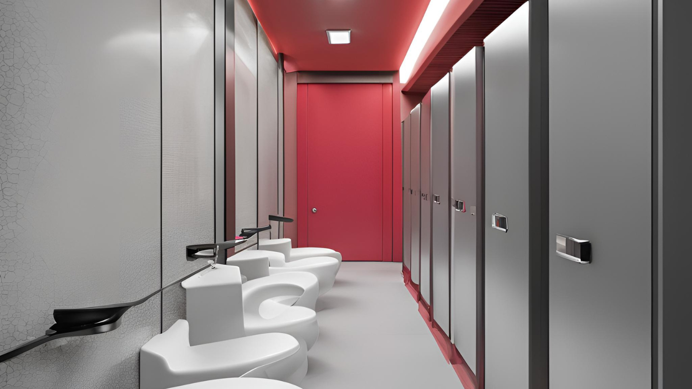 Toilet Cubicles Made up of Action TESA Boilo Boards