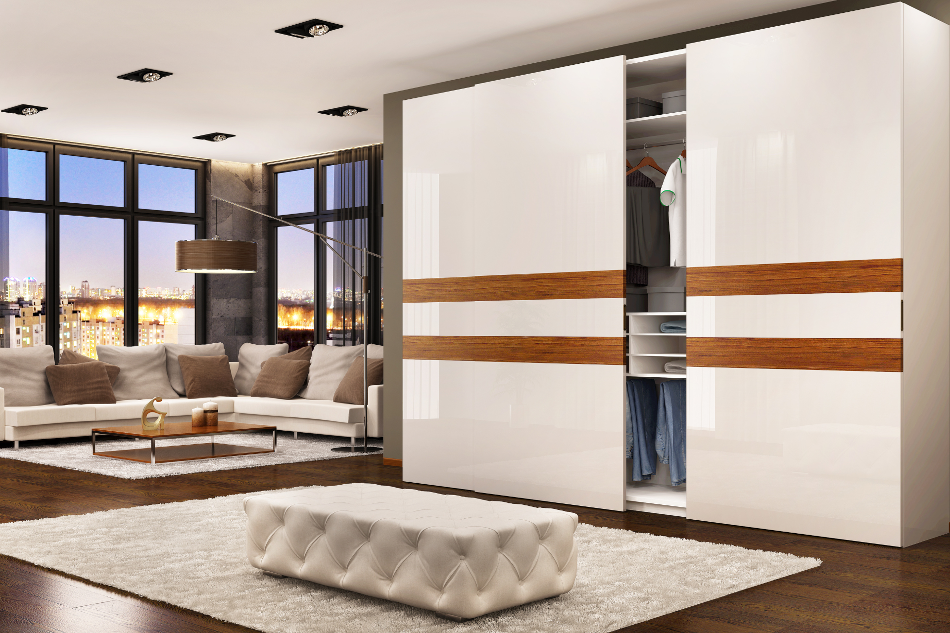 Saint Gobain wardrobe shutters in Living Room
